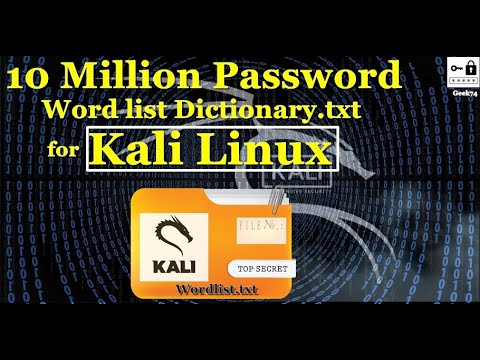 kali linux dictionary